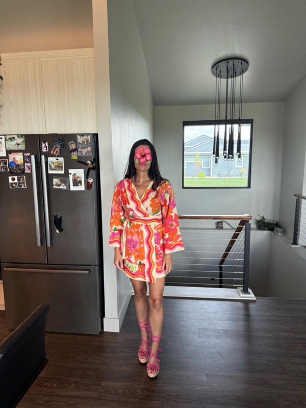 FARM Rio Pink Orange Floral Mini Dress - Picture 7 of 12
